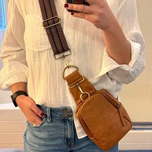Anthropologie leather crossbody sling bag